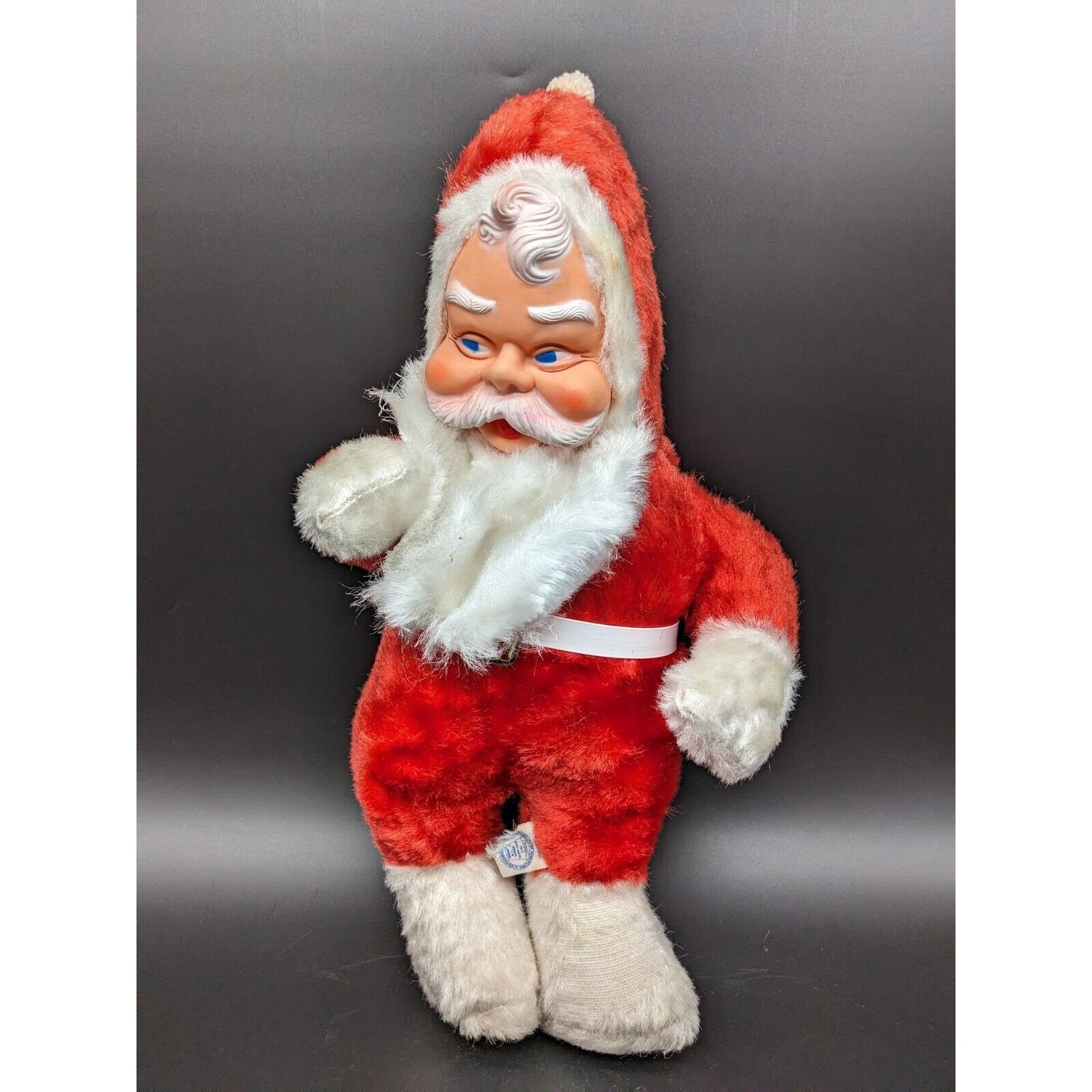 Vintage Santa Claus Rubber Face Plush Body 50 s 60 s Etsy
