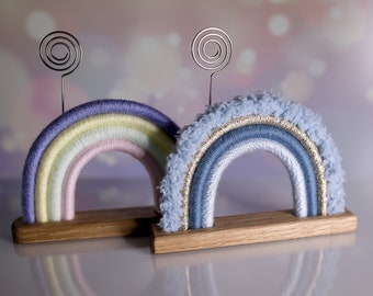 Rainbow Photo Holder, Standing Rainbow, Picture Frame, Name Place Holder, Table Decor, Picture Frame, Christening Decor