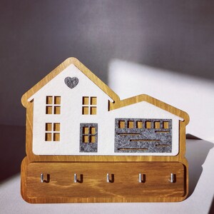 Wood Key Holder House, Wall Key Holder, Key Hanger, Home Key Holder, Housewarming image 4