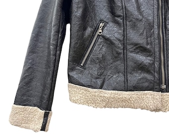 ジャケット・アウター SPECIAL!! OLD UNIQLO leather car coat L Women's Uniqlo Faux Leather Moto Biker Jacket Size XS | eBay