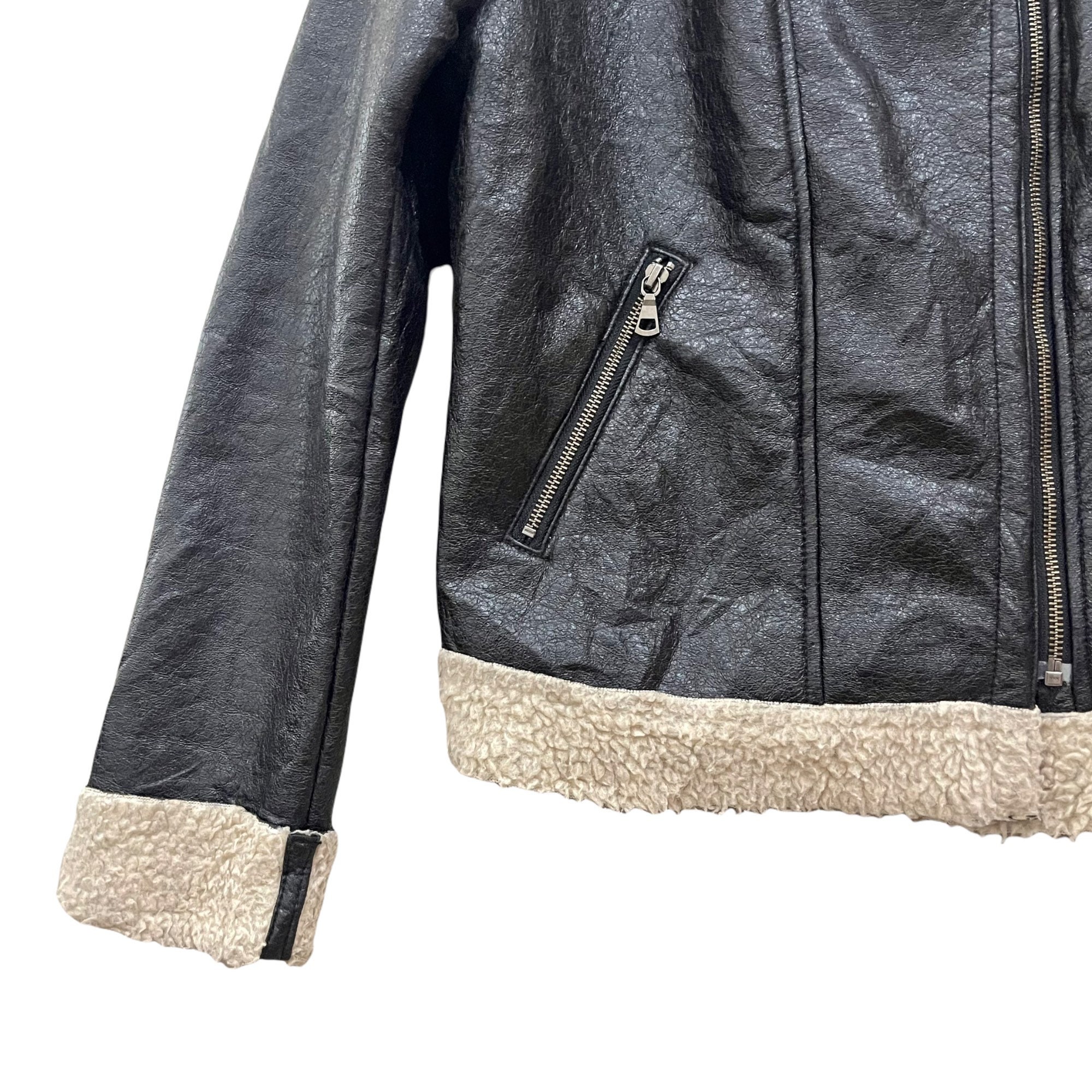 Vintage!! Neo Leather X Uniqlo Sherpa Zipper Jacket - Etsy Vintage!! Neo Leather X Uniqlo Sherpa Zipper Jacket - Etsy