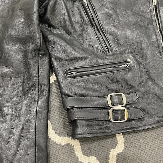 Vintage Horn Work Genuine Leather Punk Rockabilly Motorcycle