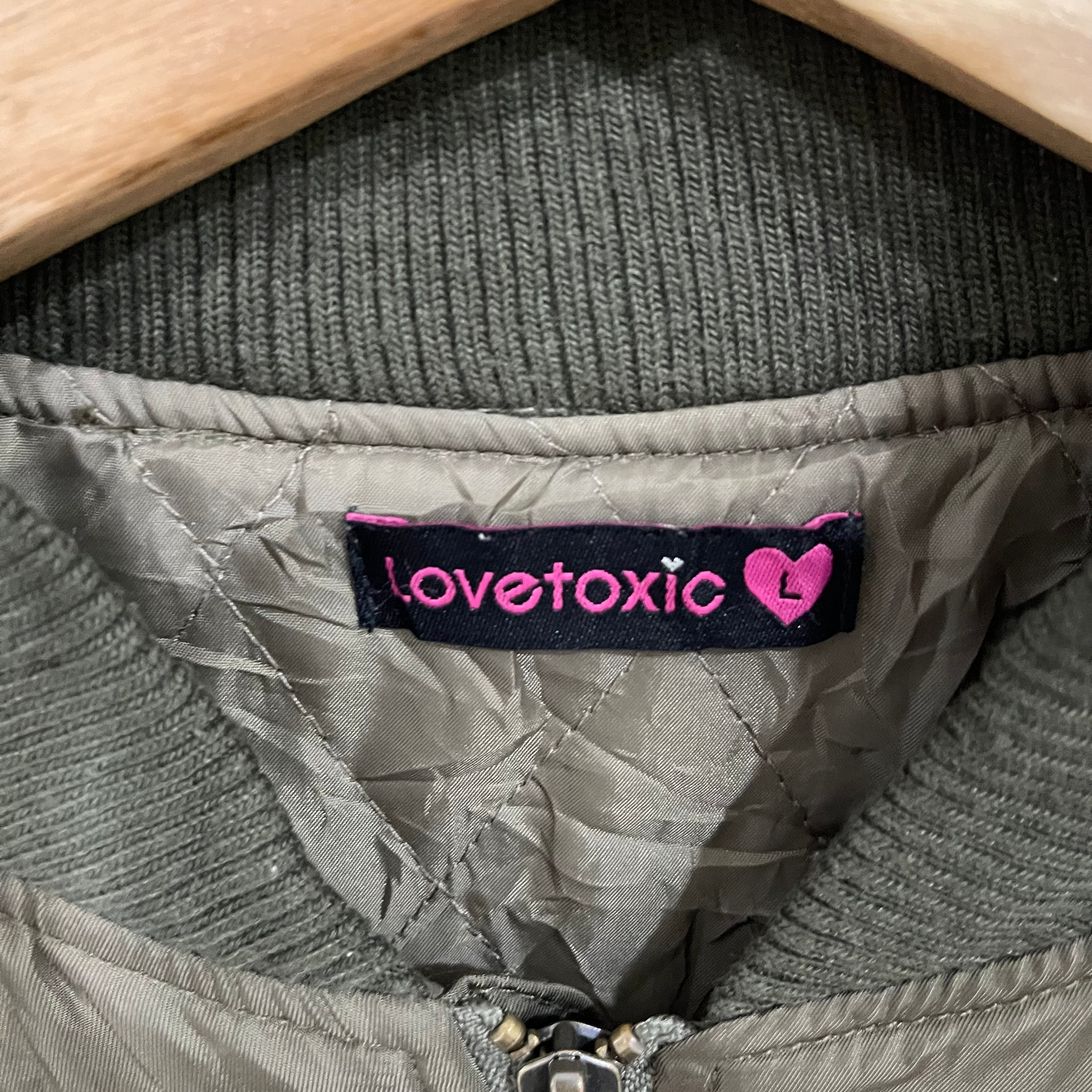 Japanese Brands Lovetoxic Green Army Military Style Patches Bomber