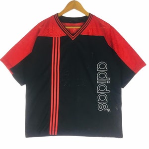 Vintage!! Adidas Big Spell Out Big Logo V-Neck Sportswear
