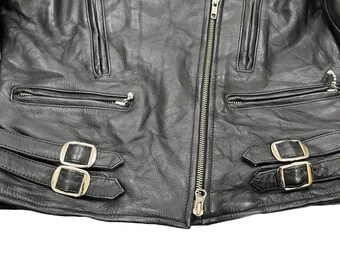 Vintage Horn Work Genuine Leather Punk Rockabilly Motorcycle