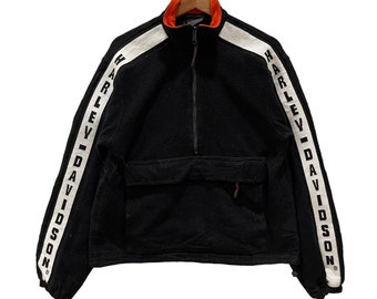 Vintage 80s Harley Davidson Leather Jacket Size Large Full Zip