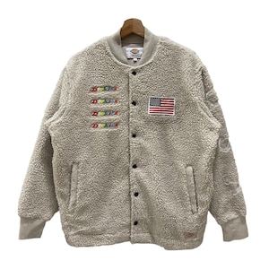 RARE Vintage DICKIES American Flag Snap Button Bomber Jacket