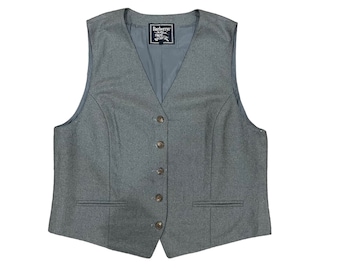 Chaleco de lana con botones Burberry London vintage de los años 90