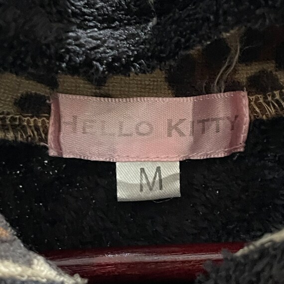 Vintage Hello Kitty Leopard Print Logo Velvet Hoodie … - Gem