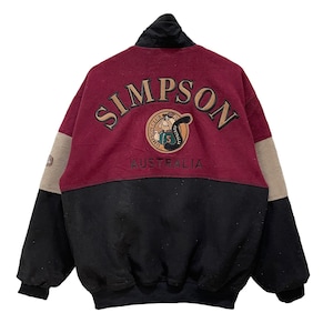 Vintage SIMPSON Sports Club Australia Multi Colour Big Spell Out Zipper Jacket