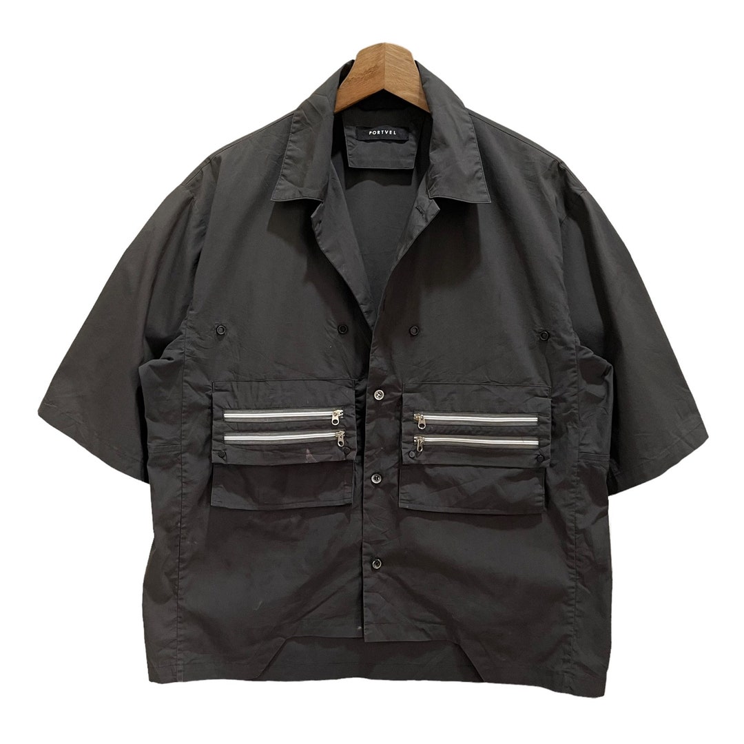 Portvel Nulabel Japanese Brand Short Sleeve Chest Pocket Shirt