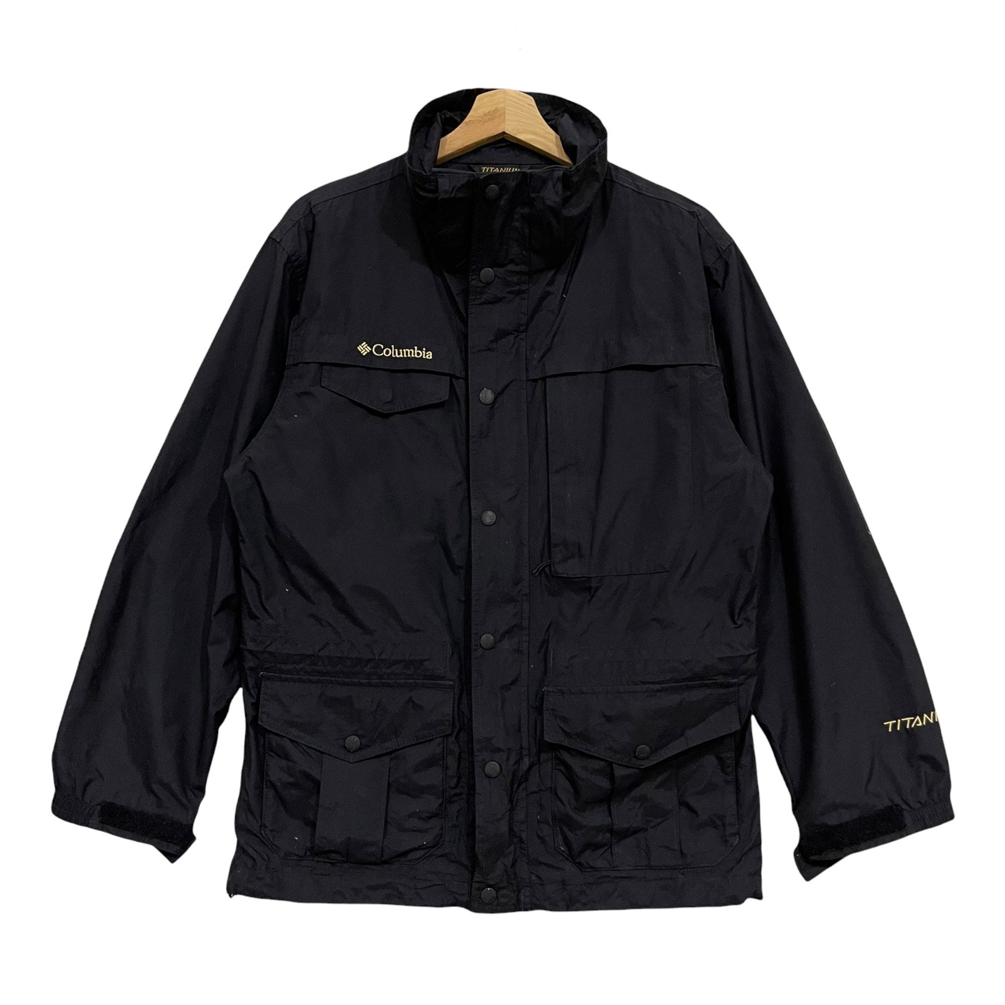Columbia Titanium Jacket Size S Omni-tech Gray Black Snow Rain
