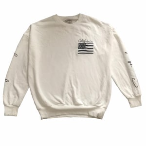 DENIFITS California American Flag Seize The Day Big Spell Out Jumper Crewneck Sweatshirt