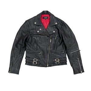 Vintage Horn Work Genuine Leather Punk Rockabilly Motorcycle
