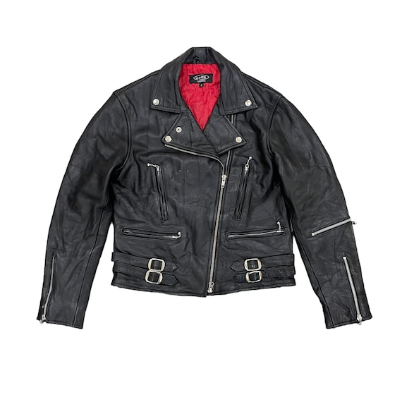 Vintage Horn Work Genuine Leather Punk Rockabilly Motorcycle