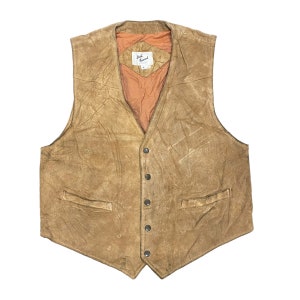 Rare Vintage Genuine Leather Cowboy Vest