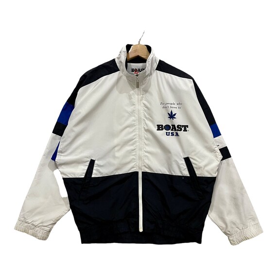 Vintage BOAST USA Spell Out Colour Block Bomber Zipper