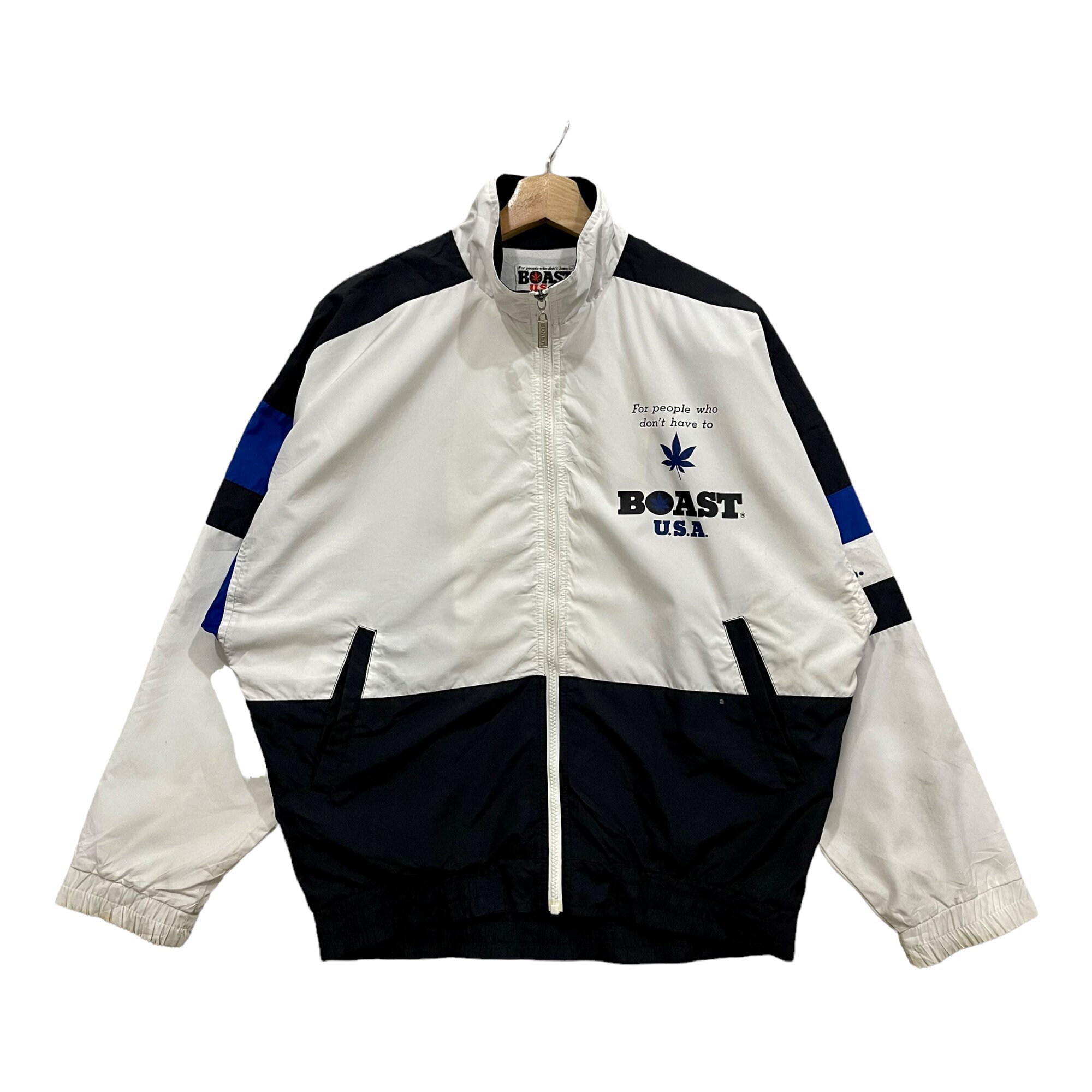 Vintage BOAST USA Spell Out Colour Block Bomber Zipper Vintage BOAST USA Spell Out Colour Block Bomber Zipper