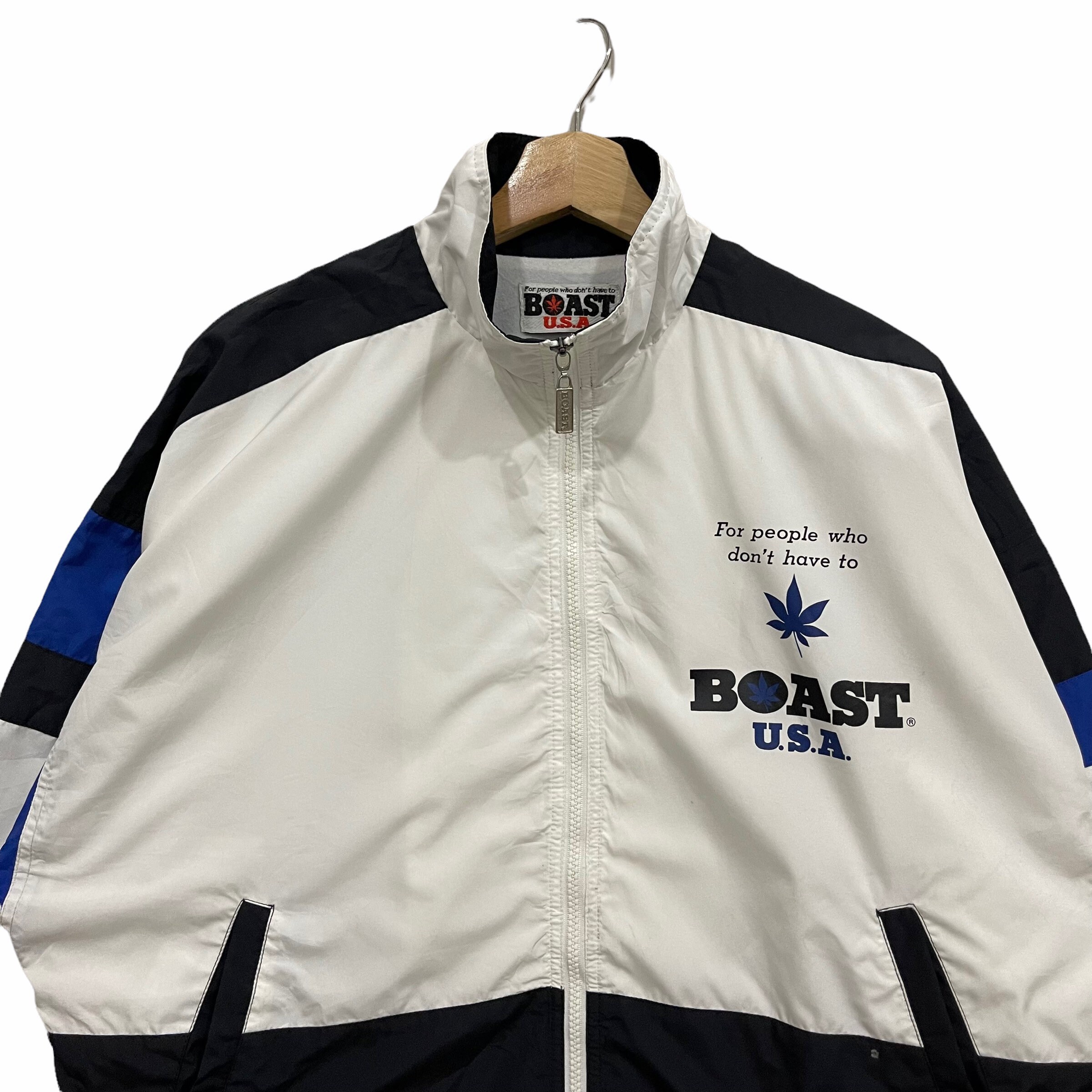 Vintage BOAST USA Spell Out Colour Block Bomber Zipper