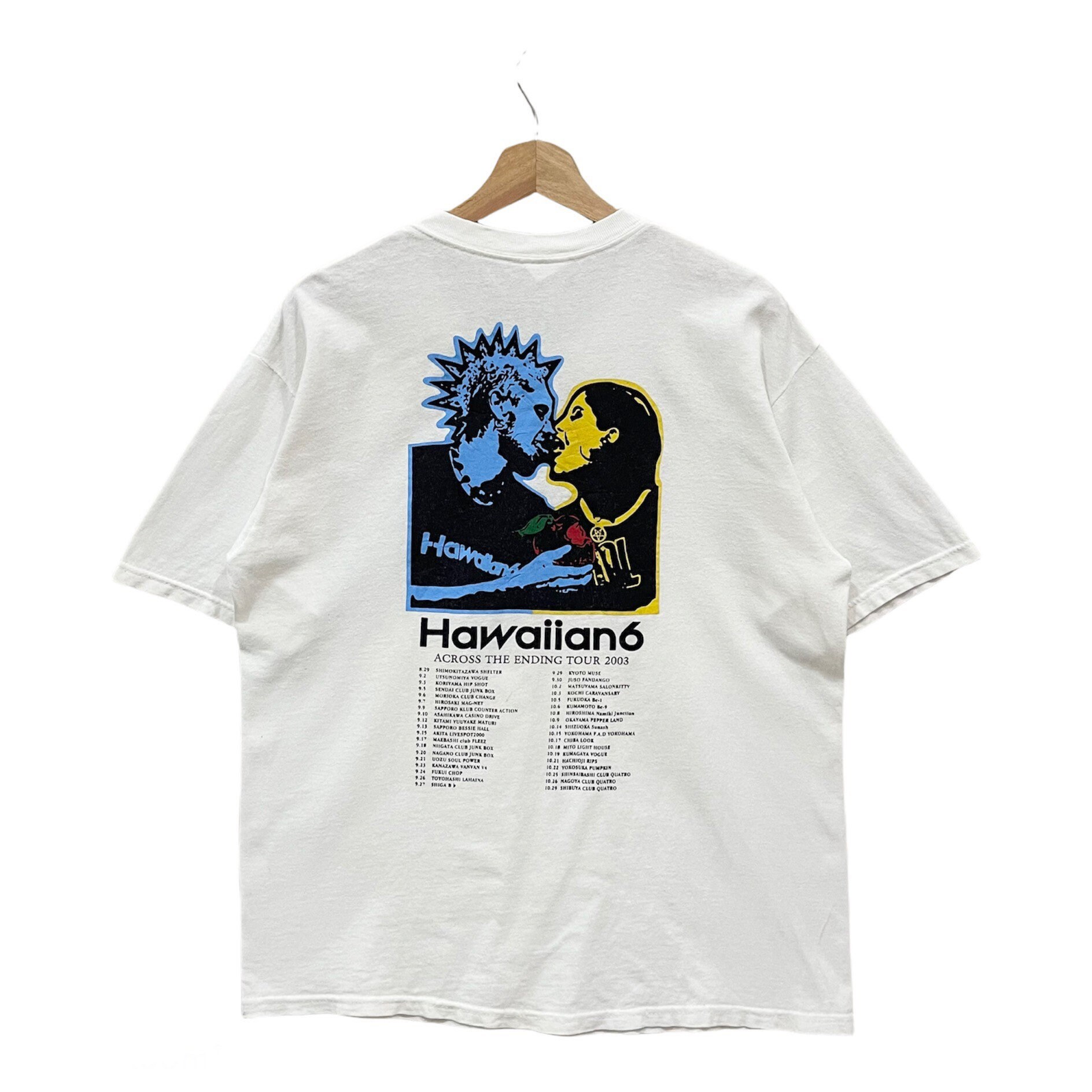 Hawaiian6 Tシャツ 2018 Vintage!! Hawaiian6 Japanese Punk Rock Band Tour 2003 T