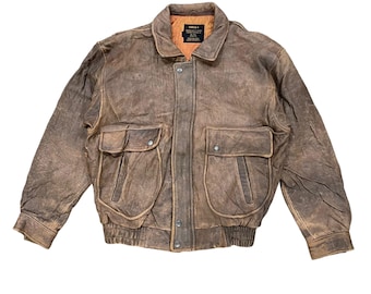 Chaqueta vintage de cuero genuino de la Fuerza Aérea de EE. UU. Tipo G-1 de los años 80