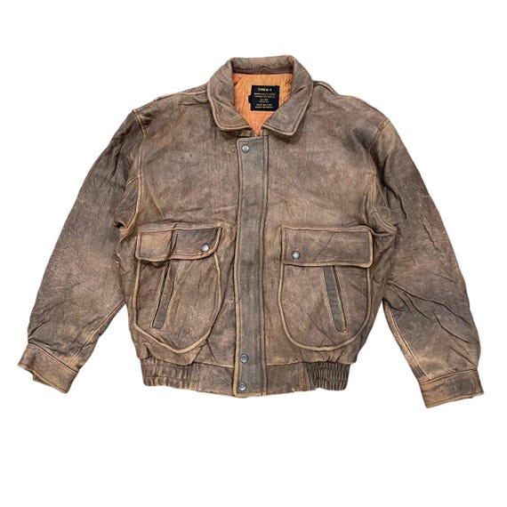 Vintage 80s Type G-1 US Army Air Force Genuine Leather