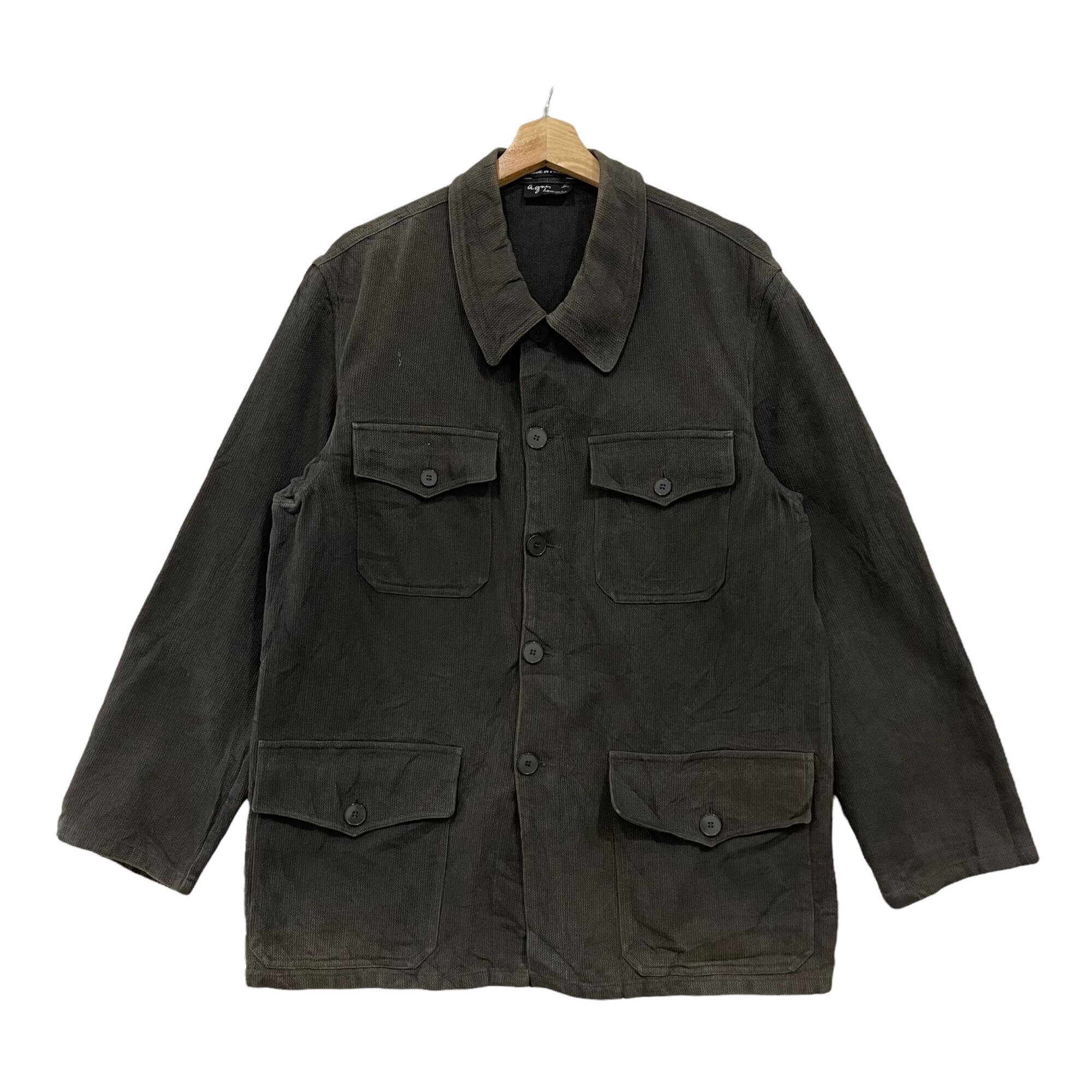 ジャケット・アウター 90s agnes b. PVC jacket made in France agnes b 90s homme zip Work Jacket Black made in France USED