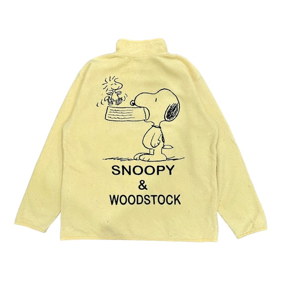 Vintage!! 90s Snoopy & Woodstock Quarter Zipper Sweater Sweatshirt
