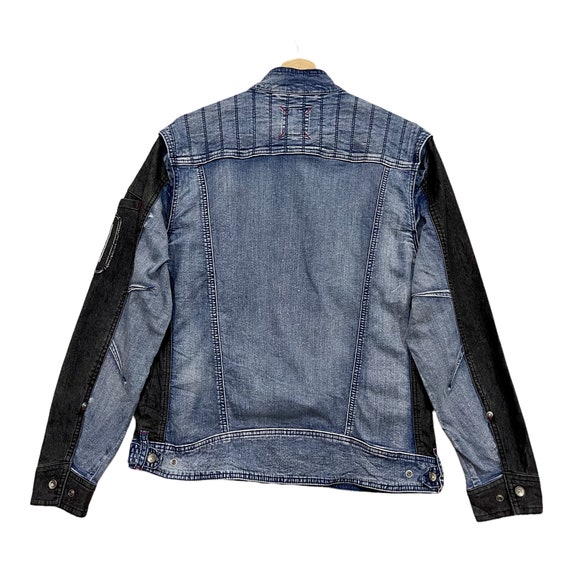 希少色｜Tiffany Blue Black Denim Jacket VTG VINTAGE TEXWOOD Denim Jacket Women's XXL Fits S M Blue