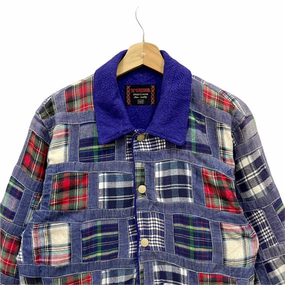 Vintage!! McGregor Multicolour Patchwork Coat Jac… - image 3