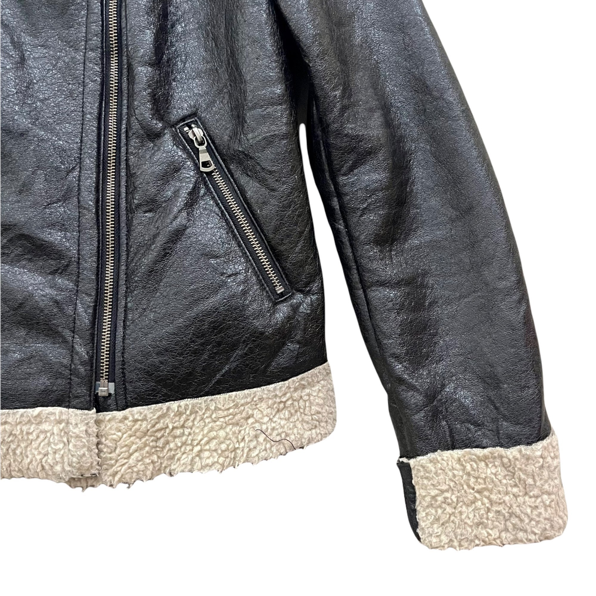 Vintage!! Neo Leather X Uniqlo Sherpa Zipper Jacket - Etsy Vintage!! Neo Leather X Uniqlo Sherpa Zipper Jacket - Etsy