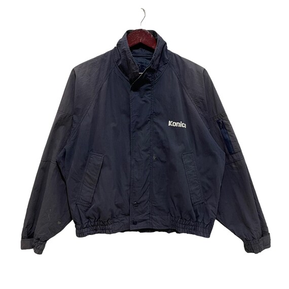 Vintage 80s Konica Spell Out Sunfaded Zipper Bomber Jacket