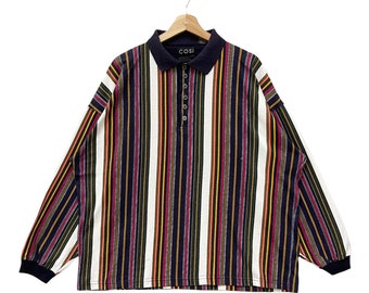 Vintage!! COSI Made in USA Long Sleeve Polo Shirt