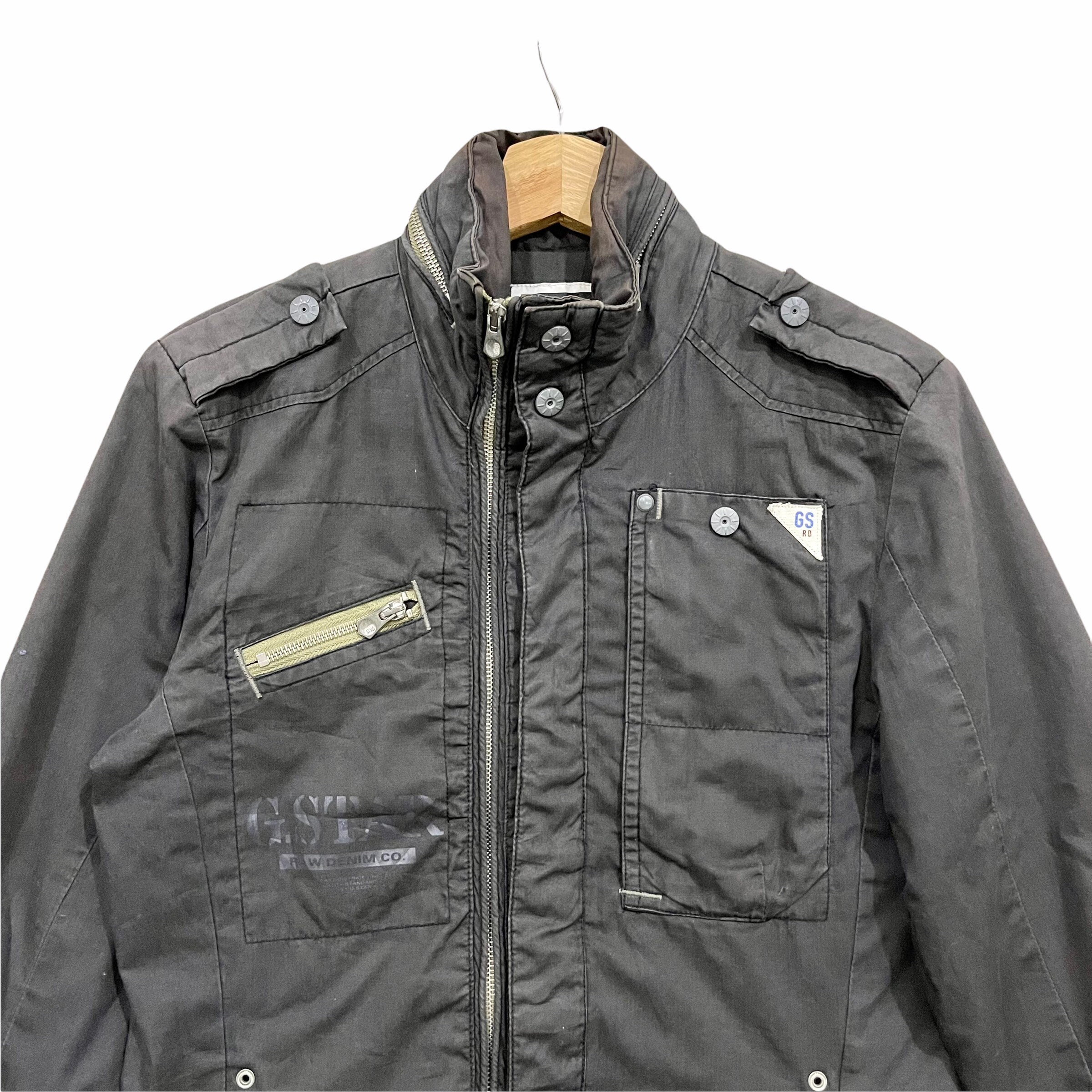 Vintage!! G-star Raw Denim Multipocket Zipper Jacket Rare