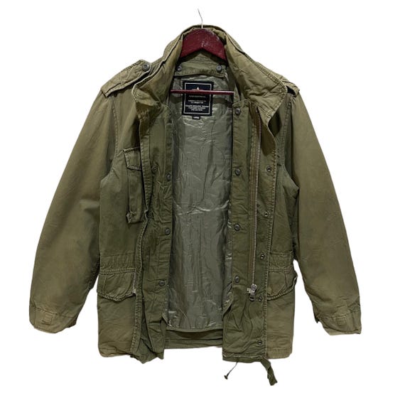 VTG MENS BLACK ALPHA INDUSTRIES FLEECE LINED COTTON PARKA COAT MILITARY XL 46”