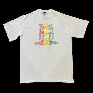 Stussy Rasta Crown Logo Design Crewneck T-Shirt