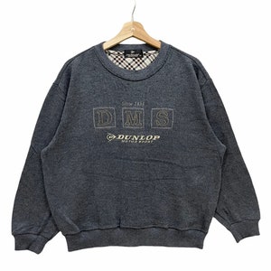 Vintage DMS DUNLOP Motorsport Big Spell Out Pullover Sweater Sweatshirt