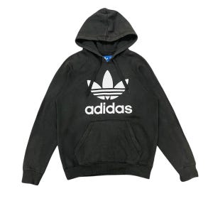 Vintage Adidas Trefoil Hoodie Big Spell Out Big Logo Pullover Sweater Sweatshirt Sportswear Green Colour