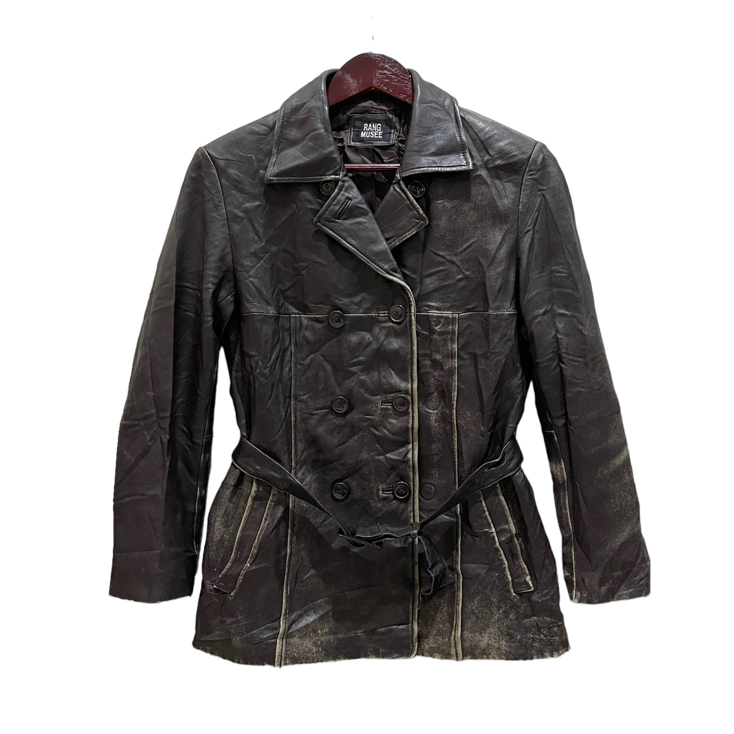 Vintage Rang Musee Genuine Leather Belted Button Jacket - Etsy