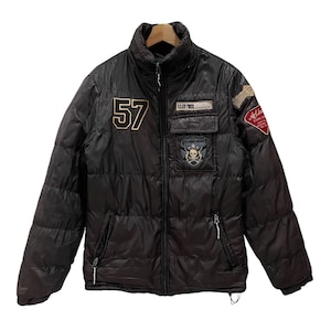 Vintage US Air Force Patches Puffer Hoodie Jacket