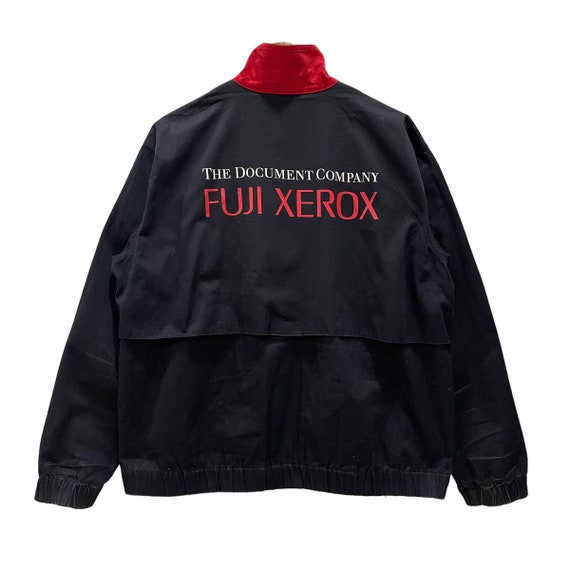 Rare Vintage 90s FUJI XEROX The Document Company Spell Out Zipper Worker Jacket