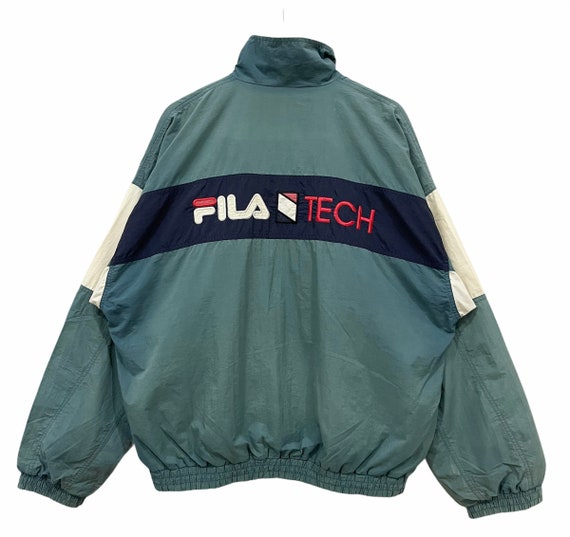 Vintage Fila Alternating Panels Crop Windbreaker Jacket