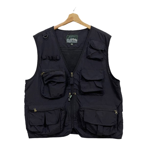 Vintage!! Multi Pocket Military Outdoor Fishing Zipper Vest