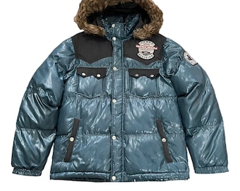 Vintage Bad Boy Puffer Jacket: Fur Hoodie, Streetwear Vintage Bad Boy Puffer Jacket: Fur Hoodie, Streetwear