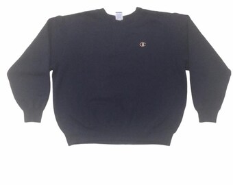 Vintage Champion Small Spell Out Small Logo Crewneck Sweater Sweatshirt Sportswear Etsy