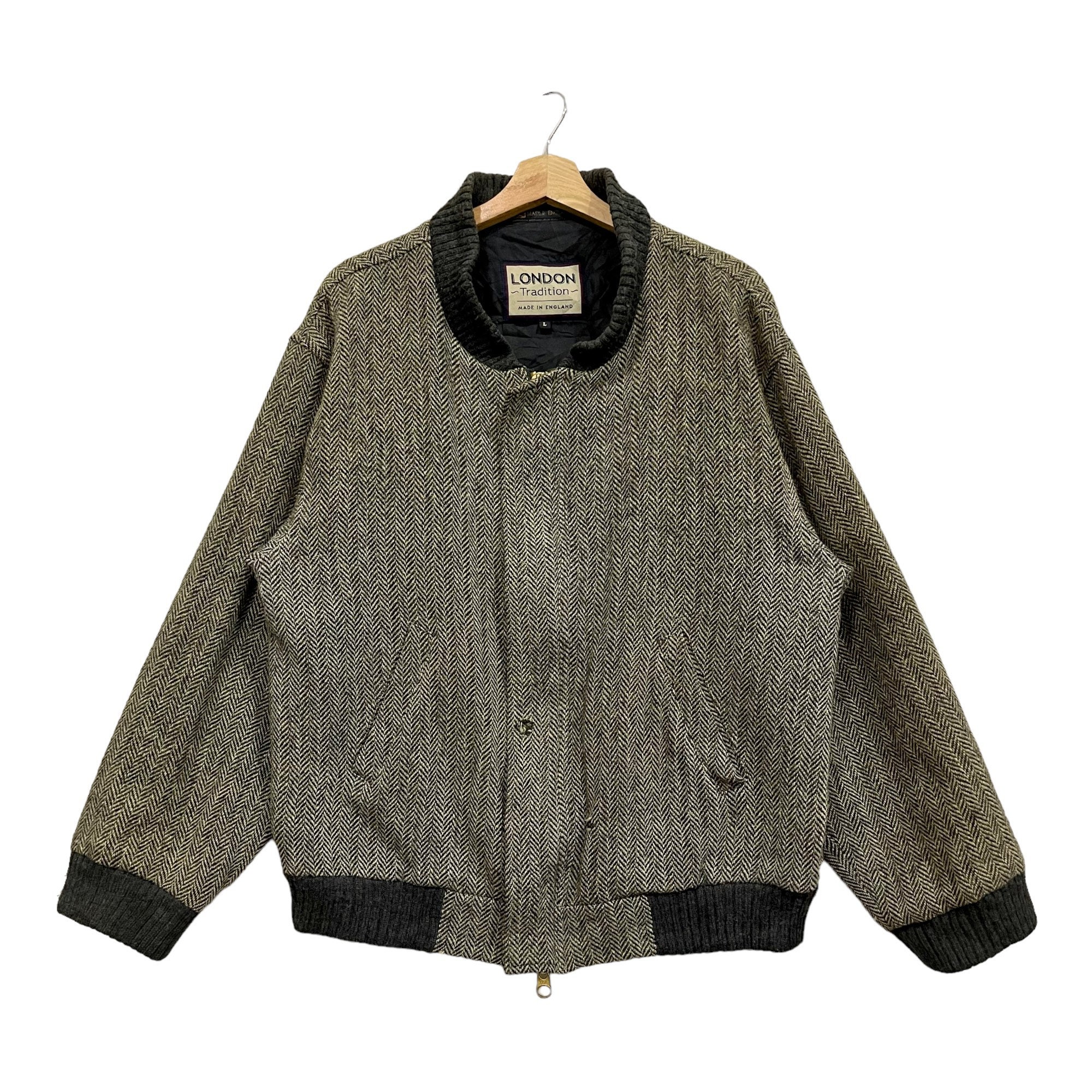 Vintage 90s Harris Tweed Wool Bomber Jacket - Etsy Vintage 90s Harris Tweed Wool Bomber Jacket - Etsy