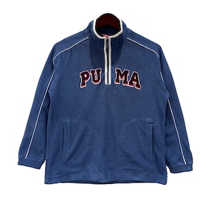 Vintage PUMA Spell Out Quarter Zipper Sweater Sweatshirt