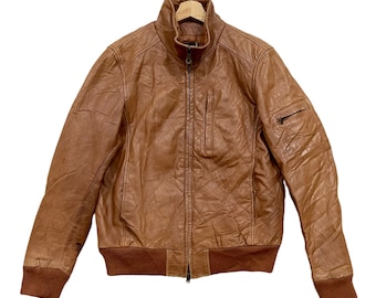 Vintage!! Avirex Varsity Leather Zipper Jacket