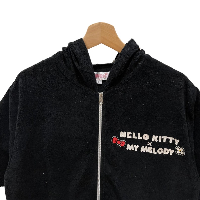Rare!!Vintage Hello Kitty x My Melody Hoodie Zipper Jacket Short Sleeve image 10