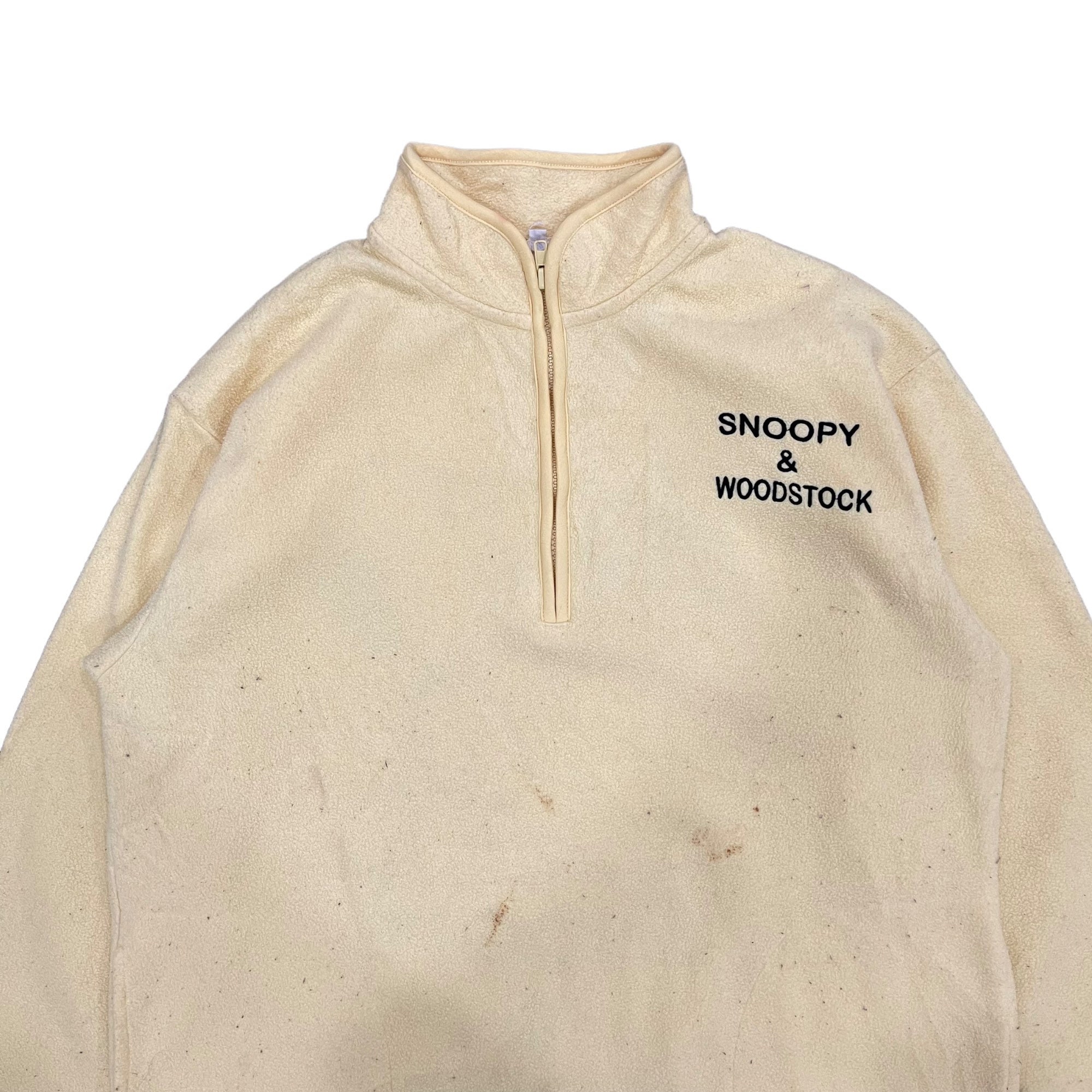 Vintage!! 90s Snoopy & Woodstock Quarter Zipper Sweater Sweatshirt